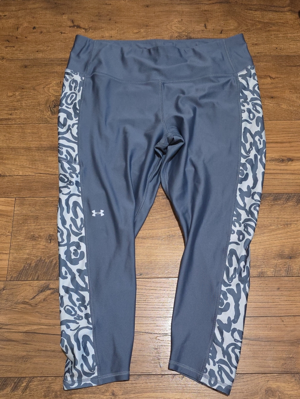 Under Armour Gray Cropped Leggings with Animal Print Panels